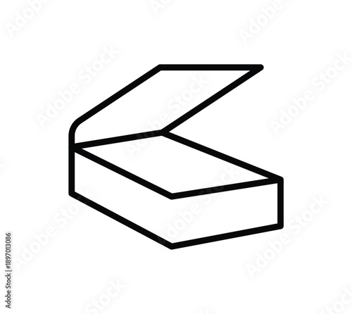 Open Box Outline Illustration for Packaging and Storage Concepts