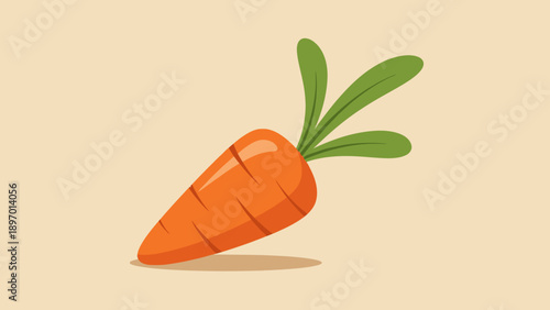Fresh Orange Carrot with Green Leaves.