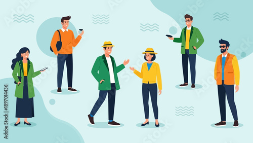 Diverse Group of People in Various Occupations.