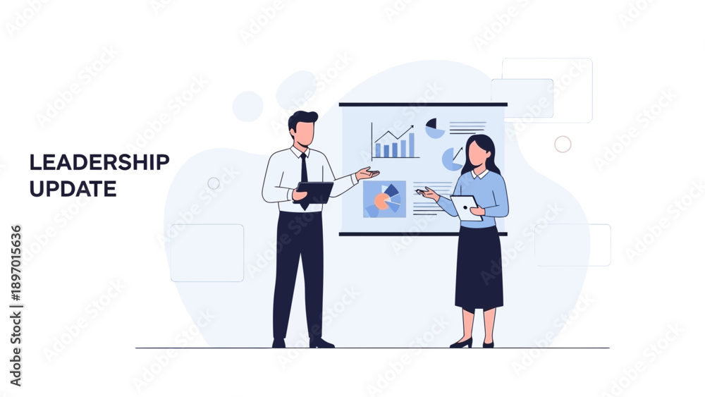 Obraz premium Business Meeting: Leadership Presentation with Charts and Data