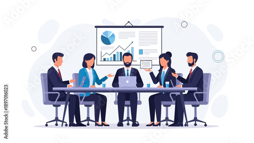 Business Meeting Team Collaboration Corporate Strategy Presentation Boardroom
