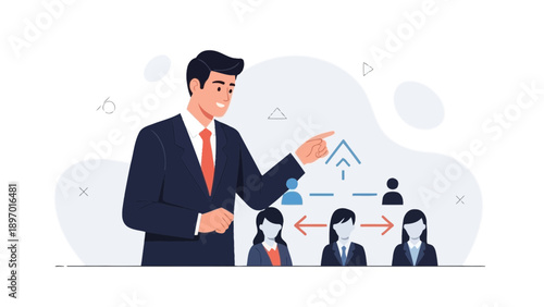 Business Leader Directing Teamwork and Growth