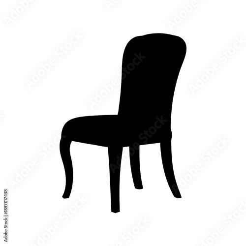 Modern Dining Chair Silhouette Design on White Background vector illustration
