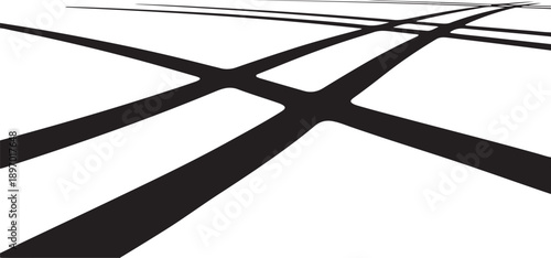 Black lines intersecting on a white background abstract design