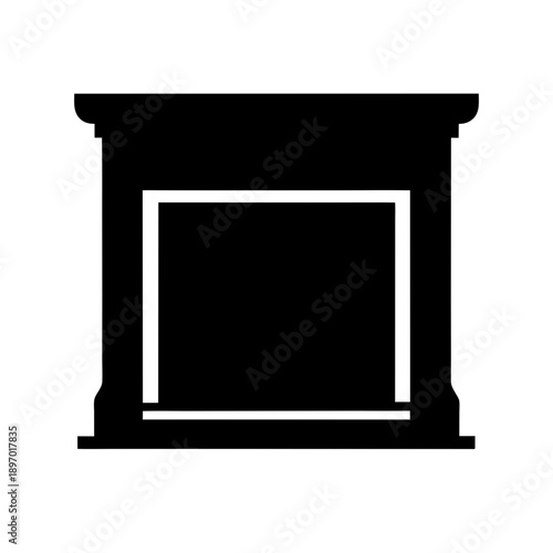 Modern Electric Fireplace Mantel with Flat Design Elements vector illustration