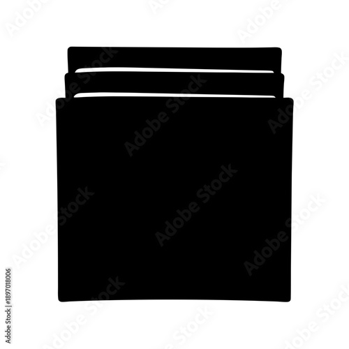 Modern black filing cabinet with drawers closed flat design vector illustration