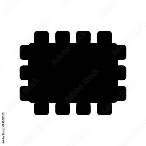 Black Meeting Table Top View Flat Design Vector Illustration