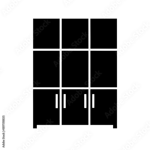 Minimalist storage cabinet with nine compartments flat design vector illustration
