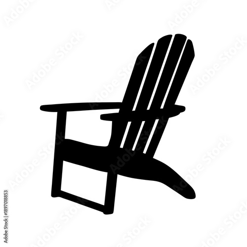 Classic wooden Adirondack chair isolated vector illustration flat design outdoor furniture