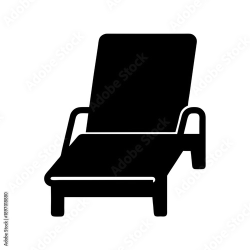 Sun Lounger Chair Relaxation Flat Design Vector Illustration