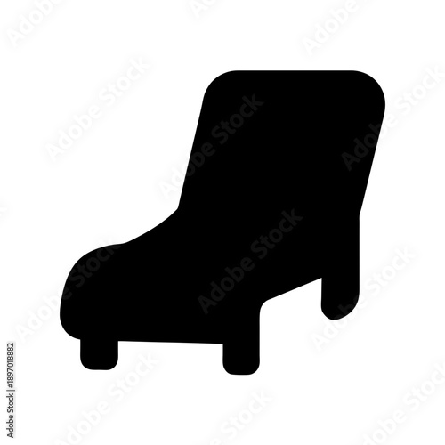 Modern black sun lounger chair minimalist flat design vector illustration