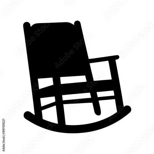 Cozy rocking chair silhouette on white background vector illustration