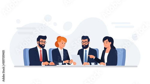 Business Meeting: Diverse Team Collaborating on Document