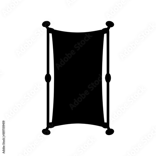 Blank Banner Template with Poles and Ornaments, Simple Design vector illustration