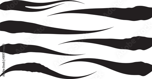 Black abstract wavy lines on white background illustration design