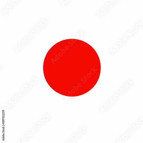 Minimalistic Depiction Featuring Prominent Central Red Circle on a Clean White Background, Evoking Simplicity and Balance in Graphic Composition