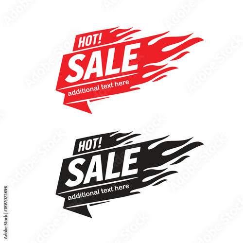 a high energy promotional banner featuring the text hot sale with stylized flames designed in cartoon style