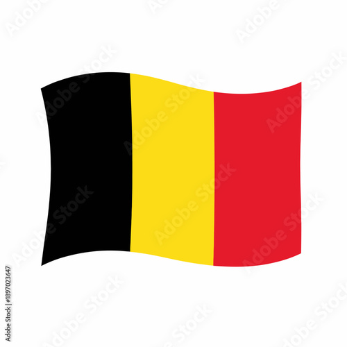 Bold and Beautiful Display of the Black, Yellow, and Red Vertical Stripes of the Belgian National Flag on a Waving Emblematic Representation