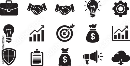 Collection of Modern Black Tree Icons Featuring Abstract Geometric Patterns and Stylized Nature Foliage for Creative Branding Projects