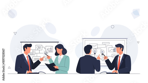 Business Meeting Teamwork Collaboration Strategy Planning Board Presentation