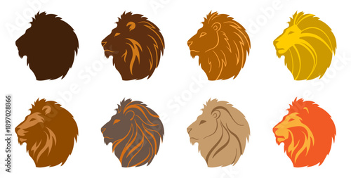 Lion head. Logo set for your design.	