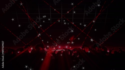 Animation of people dancing over stage