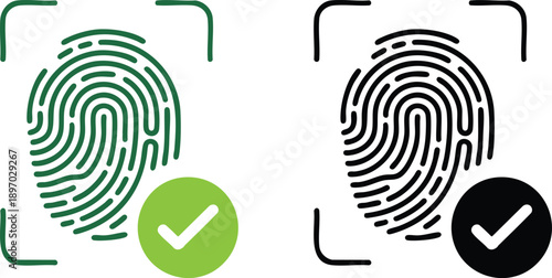 Stylized Security Authentication and Access Granted Icon, vector, illustration, silhouette.