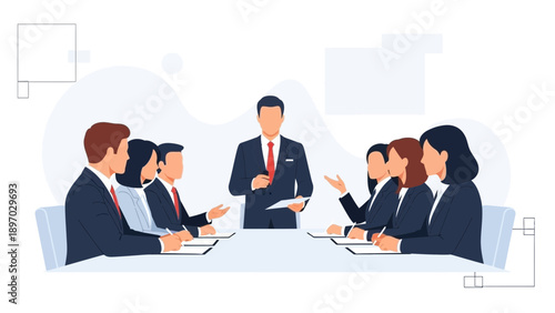 Business Meeting Presentation - Team Collaboration and Corporate Strategy Discussion