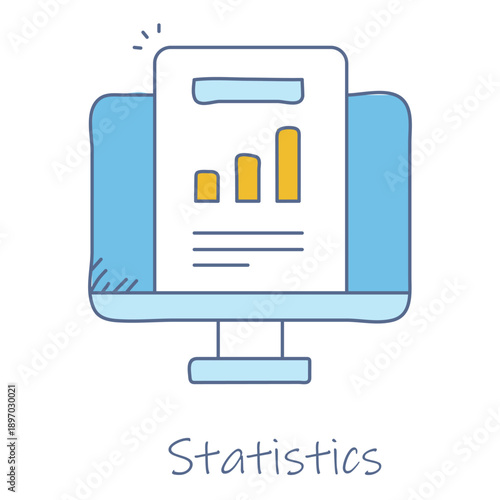 Hand Drawn Statistics Icon For Data Analysis And Analytics