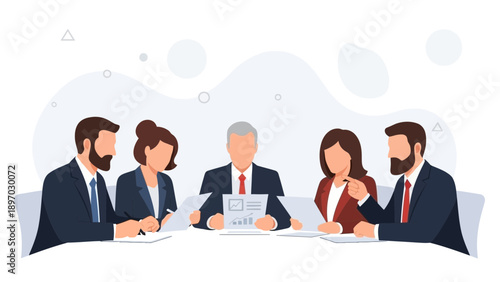 Business Meeting Team Collaboration Strategy Discussion Boardroom