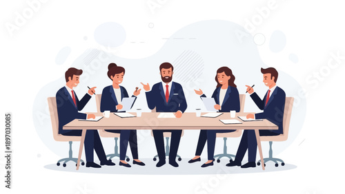 Business Meeting Team Collaboration Strategy Discussion Boardroom