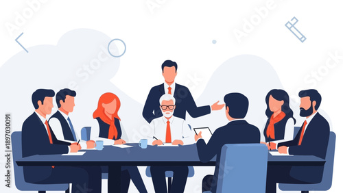 Business Meeting Team Collaboration Strategy Discussion Boardroom