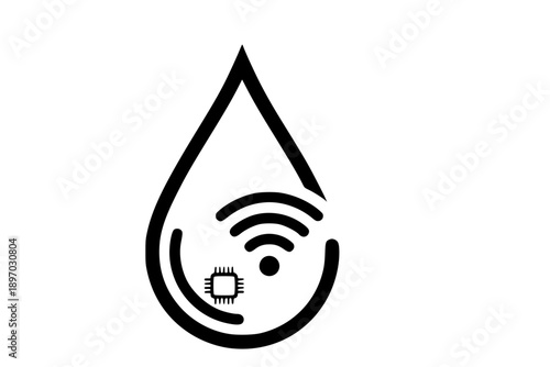Smart Irrigation Precision Agriculture Water Sensor Vector Icon for Sustainable Farming and AgTech Innovation