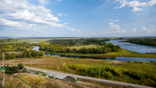 Russia. Yelabuga. Yelabuga settlement. View of the Kama River with Yelabuga Island