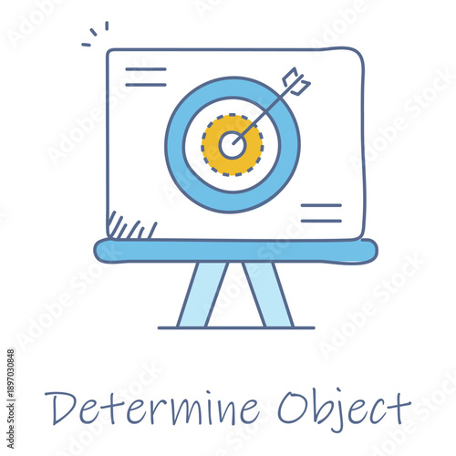 Hand Drawn Determine Object Icon For Visual Recognition Concept