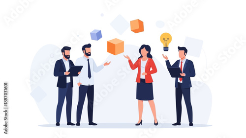 Business Team Brainstorming Ideas, Innovation, Strategy, Planning, Collaboration