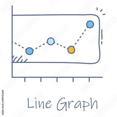 Hand Drawn Line Graph Icon For Trend Analysis Concept