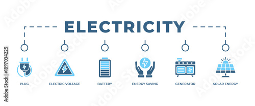 Electricity banner web icon vector illustration concept with icon