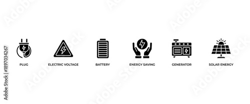 Electricity banner web icon vector illustration concept with icon