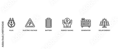Electricity banner web icon vector illustration concept with icon