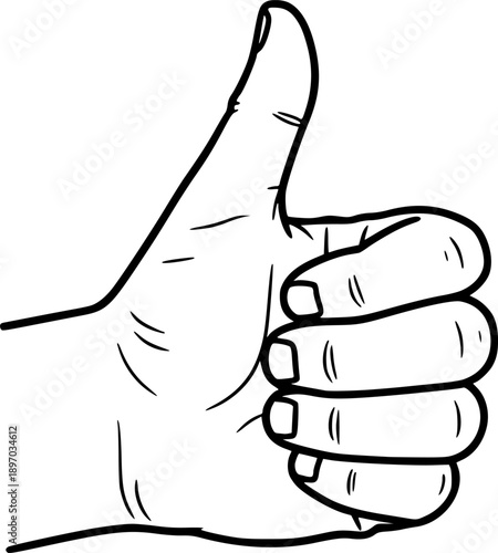 Thumbs Up Hand Gesture for Social Media Like and Approval Vector
