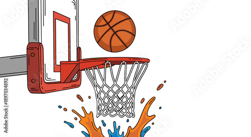 Basketball Hoop with Splash Animation