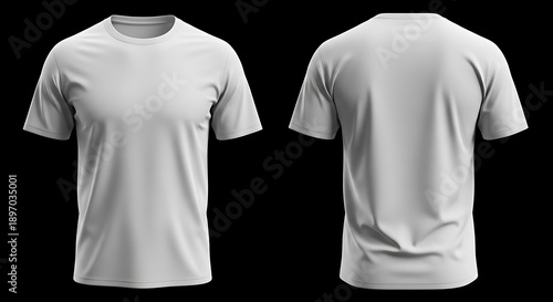 Two views of a plain white t shirt front and back studio lighting