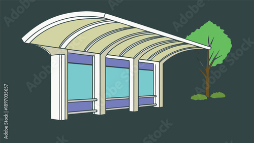 Professional stepwise architectural concept illustration Roof Canopy Development