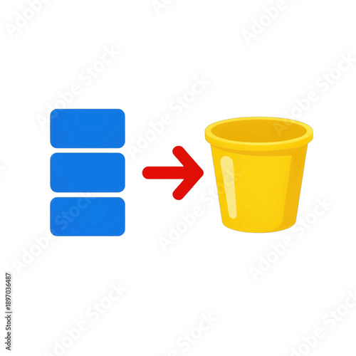 Delete or discard UI icon with trash bin