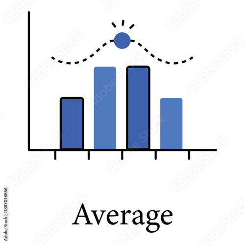 Average Icon Representing Mean Value Calculation And Statistical Analysis Concept