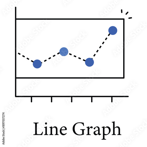 Line Graph Icon Representing Data Trends And Statistical Analysis