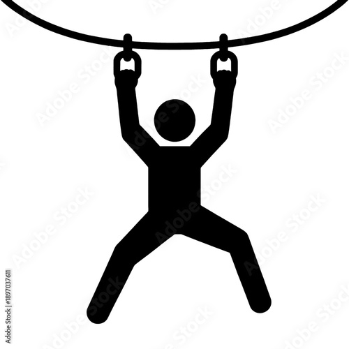 Pull-up exercise vector icon