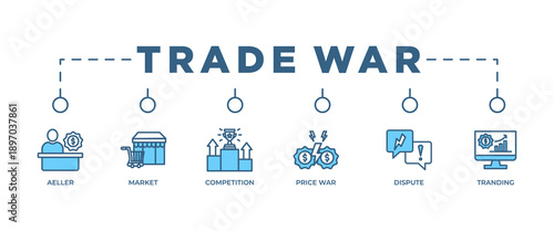 Trade war banner web icon vector illustration concept with icon