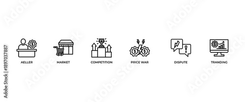 Trade war banner web icon vector illustration concept with icon